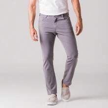 Zune Men's Slim Fit Twill Pants - 淺灰色 - 查看 2