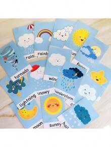 1pc Unisex Waterproof Laminated Flash Cards, Toddler Learning Set For Alphabet & Animal Recognition, Early Childhood Educational Toys For Vocabulary Building, Preschool Learning Materials For Parents & Kids - Birthday Gift, Christmas Gift, Perfect Gift, Stationery, Stress Ball - Multicolor - View 7