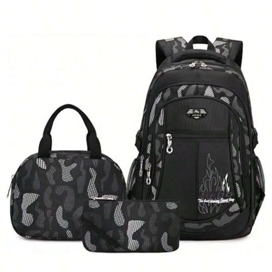 Camouflage Print Boys Backpack For School Camouflage School Bags Backpacks For Boys B-Backpack-Yellow - Style B - Grey - View 1