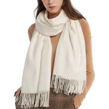 FURTALK Winter Scarf For Women Pashmina Shawl Wraps Soft Warm Fashion Blanket Scarves Gifts - 03-奶油 - 查看 8