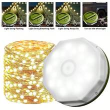 8m Fairy Lights - LED Camping Atmosphere Lights With 3 Modes (Flashing/Slow Flashing/Steady) And Main Light White Mode. Portable Camping Tent Atmosphere Light Strip, IP44 Lights, Suitable For Garden Decor, Indoor Decor, Christmas Decor - Warm White Light - View 2