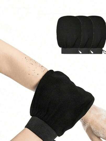 1只双面身体去角质手套，适用于SPA、按摩和身体去角质，是去除死皮的理想选择，包含一条多色深层清洁毛巾