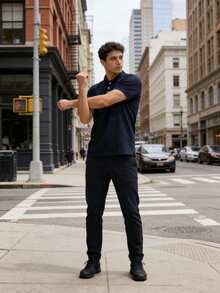 Playeras Polo de Hombre Manga Corta Look Casual Ajuste Holgado Deportivo Estilo Basico Moda de Ropa Hombre - Azul Marino - Ver 7