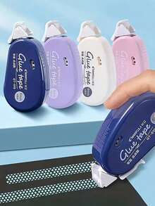 1/2/4pcs Set Aesthetic Honeycomb Glue Pens, Portable Roller Glue Applicator, Residue-Free Scrapbooking Glue Stick, Suitable For DIY Crafts And Albums, Refillable Stationery, Residue-Free Erasable Double-Sided Glue Pen, Applicable For School, Office, Diary, Lavender Decorative Glue Applicator - Multicolor - View 4