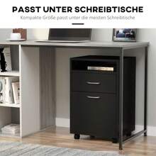 Mobile Filing Cabinet 40x35x60cm With Drawers, Ideal For The Office And Home Office, Space-Saving And Practical - Black - View 7