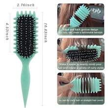 Curl Defining Brush, 1 PCS Curly Hair Brush, Brush For Curly Hair, For Combing And Shaping Men's And Women's Curls To Reduce Pulling (Green) - Màu xanh Bạc hà - Xem 5