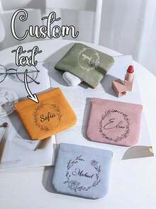 Customized Lipstick Storage Bag, Customized Travel Storage Bag, Personalized Storage Pouch, Gift For Friends, Bridesmaids, Birthday, Valentine's Day