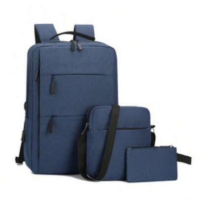 Set de 3 Mochilas Unisex con Carga USB y Compartimento para Laptop - Mochila Escolar de Moda Impermeable para Estudiantes y Uso Diario
