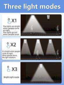 1个太阳能户外灯，配备2节1500mAh锂电池，可整夜照明，是一款多功能户外太阳能花园灯，带运动传感器，3种照明模式，适用于家庭庭院、车库、户外街道、商业照明，也适合圣诞节、万圣节、情人节、返校季等场合作为礼物 - 80LED/300LED
