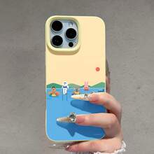 Estuche para teléfono con animales de fiesta en la piscina Compatible con fundas para teléfonos   17  17 Pro  16 Pro Max  15 Pro Max  14 y  13 Hecho de material de TPU duradero, resistente a caídas y elegante Un regalo perfecto para familiares, amigos y seres queridos y un excelente regalo para cumpleaños, San Valentín y Año Nuevo. - Amarillo - Ver 2