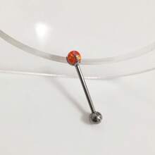 F136 Tongue Piercing Opal Three-Claw Opal Ball Round Ball G23 Titanium Alloy Body Piercing Jewelry Lip Piercing Ear Cartilage Piercing - Màu titan tự nhiên + hình cầu / OP17 - Xem 9
