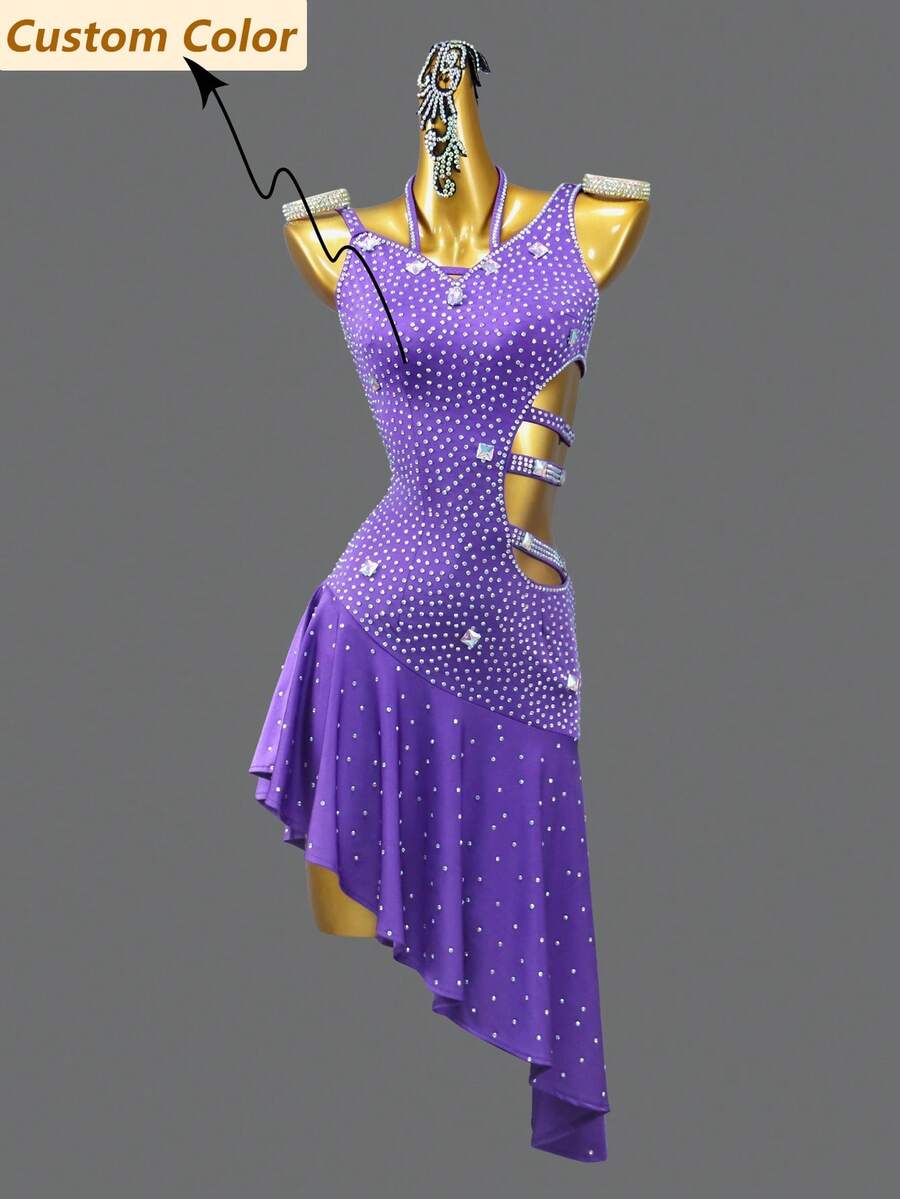 ABC Dancing New Latin Dance Dress, Dance Competition Costume, Adult Girls Dance Party Outfit, Outdoor Cha Cha Sexy Skirt