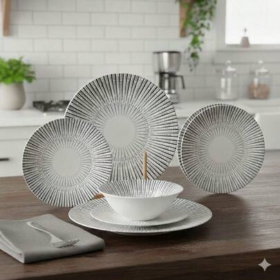 Zestawy 24-częściowej Serwis obiadowy Porcelana Ceramika