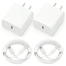 20W PD快充套装：20W快充适配器 + 100厘米高效数据传输快充线，兼容 14 Pro Max/14 Pro/14 Plus/14/13/12/11、iPad系列，高效快充墙式适配器 - 白色 - 查看 8