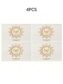 1/4/5/6/7pcs Crescent Moon, Star, Ramadan Lantern Decor Set, Linen Comfortable Texture, Ramadan Tablecloth, Ramadan Decoration Set, Eid Decoration Set, Ramadan Dining Table Decor, Crescent Moon Tablecloth, Eid Mubarak Tablecloth, Suitable For Ramadan, Eid Al-Fitr Party And Dining Decoration, Multiple Sizes - Multicolor - View 16