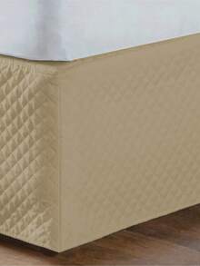 3-In-1 Adjustable Bed Skirt With Quilted Headboard For Single/Double/Queen Bed Base - -Avellana - Ver 3