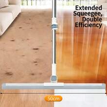 1pc Extendable Bathroom Floor Hair Removal Squeegee, 180° Rotating Broom With Thick Handle Magic Mop - Multicolor - View 3