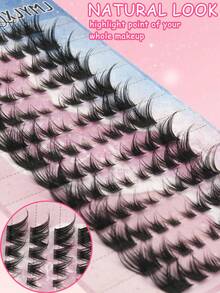 104 Clusters Of False Eyelashes, C-Curl, 8-15mm, Natural Finish, Soft Fan-Shaped Tips, Fluffy And Soft False Eyelashes, Eye-Lengthening, Cat-Eye Lashes, Eyelashes, False Eyelashes - C - Xem 5