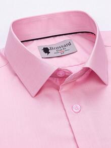 Men's Business Dress Shirts, 38% Bamboo Fiber, 62% Polyamide, Long-Sleeved, No-Iron, With A Slim Fit. Bamboo Fiber: Offers Good Moisture Absorption And Breathability, Is Comfortable To Wear And Naturally Antibacterial. It Is Wear-Resistant And Firm, Making The Shirt Less Prone To Deformation. - 淺粉色 - 查看 2