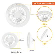 Ventilador Silencioso  Foco Lampara a Control Remoto Multicolores, Velocidades JWJ - V01 SIN CONTROL - Ver 6