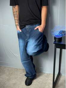 Original Dazzling Dark Blue Balloon/Baggy Jeans - Sportlife Streetwear Original Jeans - 藍色 - 查看 3