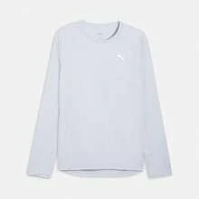 Puma 男士跑步系列长袖针织圆领长款T恤 52724282 - 灰色 - 查看 1