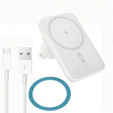 FCV 15W Fast Charging Wireless Car Charger, Portable USB C Powered, Hands-Free Operation, Battery-Free Wireless Charging Function Compatible With IPhone Air 17 Pro Max 16 15 14 13 12 Galaxy Android With Charging Magnetic Attachment