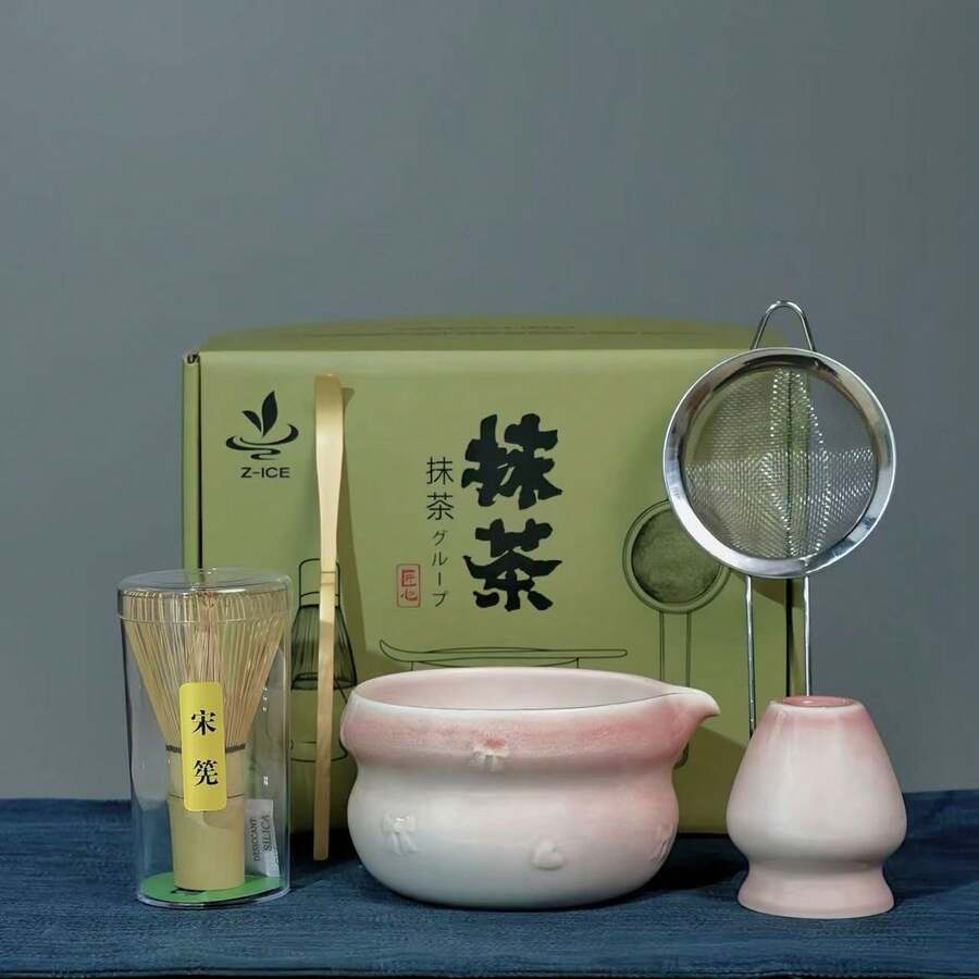4pcs Matcha Bowl Set, Heart & Butterfly Design, Suitable For Gifting - Love Butterfly Style - View 1