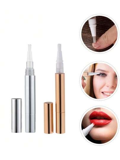 3/5ml Empty Twist Pen Nail Polish Pen Cosmetic Container Applicator,Lip Gloss Pen Nail Oil Pen Empty Aluminum Tube,For Nail Polish Essential Oils,For Girls Woman Travel Accessories