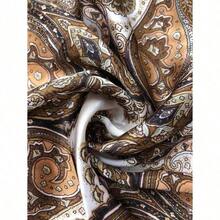 1pc Bohemian Paisley Patterned 27.5" X 27.5" Silk Bandana Scarf, Fashionable Design, Suitable For Daily Wear - 棕色 - 查看 4