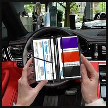 Summer Car Registration And Insurance Card Holders, Autumn Magnetic Snap Car Glove Box Organizers, Essential Car Document Bags, Men's And Women's Car Accessories, Spring Gifts, Card Holders, Birthday Gifts. - Blue - View 5