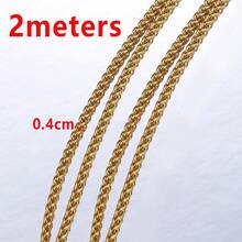 2m Fashionable Stainless Steel Snake Bone Chain, Gold Flower Basket Chain Necklace, DIY Jewelry Accessory - Chain - View 11