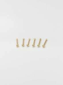 2pcs S925 Sterling Silver Plated Gold Nose Studs, Minimalist & Hypoallergenic, Unisex Tiny Piercing Jewelry, Suitable For Daily Wear By Men & Women (Delicate & Compact) - Nose Stud - View 10