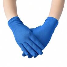 1 Pair 22cm Milk Silk Elastic Short Cycling Gloves, Suitable For Costume Play, Performance And Fashion Decoration Holiday Gloves - One Size - View 4