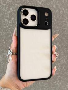 奢华金属镜头边框高透明防震手机壳，兼容 17 Pro Max、17 Pro、16、15、14、13、12 Pro Max、11，硬质亚克力后盖 - 黑色 - 查看 2