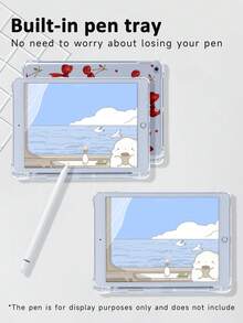 Ayotu 1 件装樱桃蝴蝶结爱心透明保护壳，兼容 iPad 11/iPad 10/iPad 9/iPad Air 7/11 英寸/iPad Air 5/Kindle Paperwhite 11/Kobo Libra 彩色版，兼容 Kobo Clara 彩色/黑白/双色版，全覆盖透明保护壳，硅胶软壳 - 彩色 - 查看 7