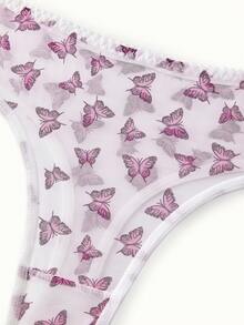 Bonmuse Bộ 3 quần lót lọt khe lưới in họa tiết dành cho nữ - Nhiều màu - Xem 3