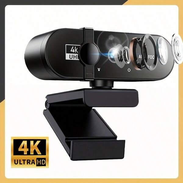 4K/2K/1080P USB Webcam mit Autofokus und Datenschutzabdeckung | Plug and Play, kompatibel mit PC/Laptop, Zoom, Live-Streaming und Homeoffice