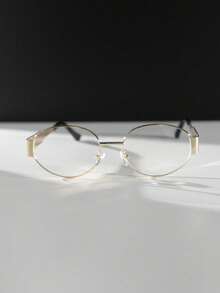 Women's Metal Frame Oval/Polygon Fashion Fashion Glasses (Half Frame), Suitable For Daily Wear, Summer Beach, Outdoor Travel And Other Outdoor Activities