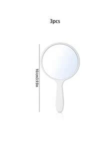 3pcs New Handheld Small Mirrors, Delicate Compact Makeup Mirrors, Portable Round Mirrors, Unisex, Suitable For Parties - Multicolor - View 11