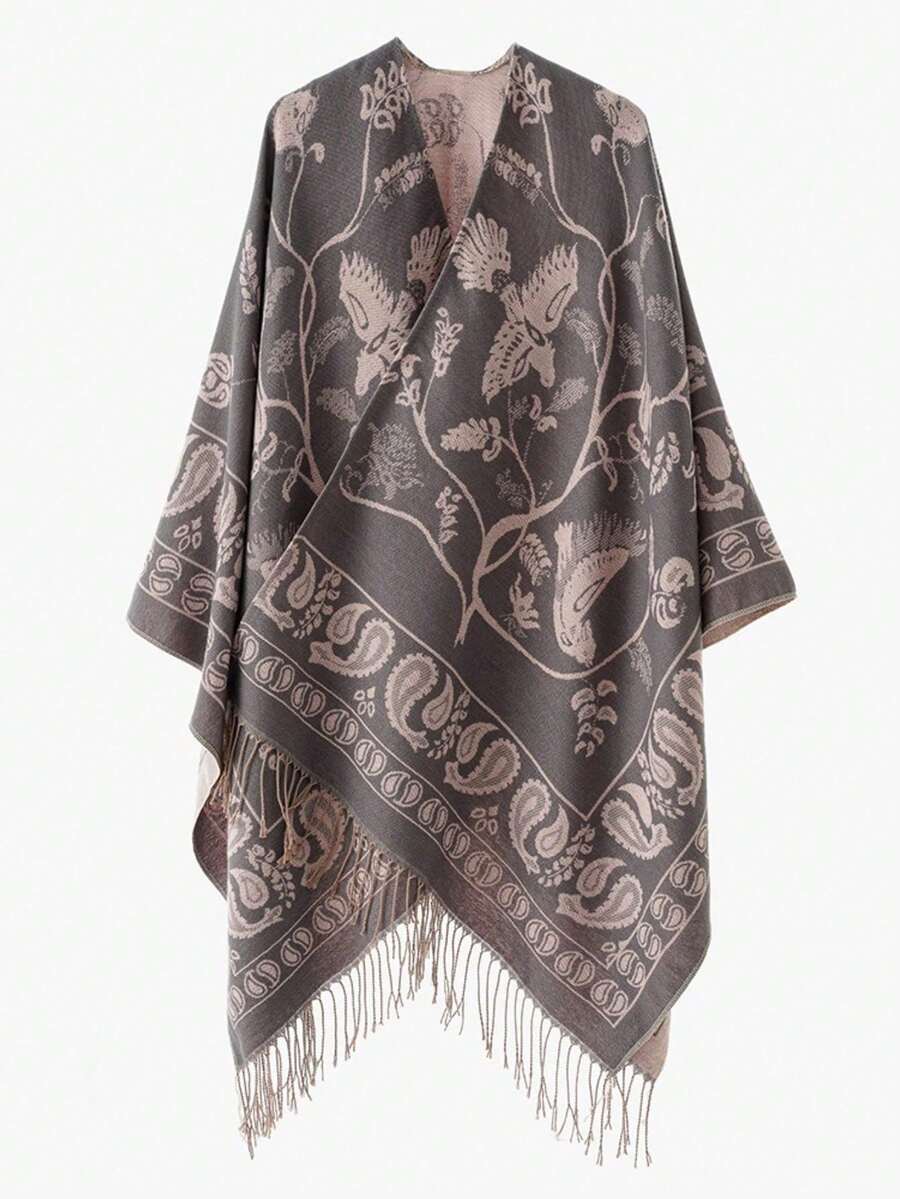 Women Shawls - 灰色 - 查看 1