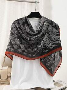 1件花卉印花时尚女士围巾披肩