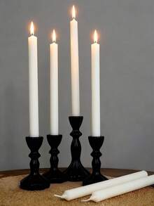 3pcs (25cm X 2cm) Long Stem Scented Candles, 8-Hour Burn Time, Soy & Paraffin Wax With Sandalwood Fragrance, Home Decor, Kitchen Ambiance, Gift For Valentine's Day, Ramadan, Winter Solstice, Friends - White - View 2