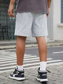 1 chiếc quần short ống đứng mùa hè dành cho bé trai và thanh thiếu niên, đa năng và thời trang. - Màu Xám nhạt - Xem 2