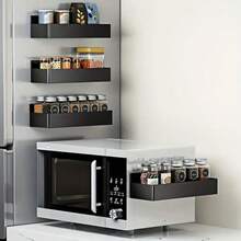 2PCS4pcs Magnetic Spice Racks For Refrigerators - Large Capacity, Space-Saving, No-Drill Installation, Durable Kitchen Organizer Shelves, Black - màu đen - Xem 7
