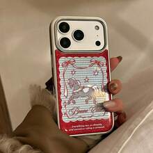 GUCADI 1pc Electroplated Silver & Gold Tone Chinese New Year Of The Horse Design Compatible With IPhone 17 Pro Max, 13, 16, 15, 14 Phone Case, Cute, Personalized, Creative, Chinese Style, Celebratory, Geometric, Cartoon, Adorable, Niche, Light Luxury, Ins Style - Silver - View 10