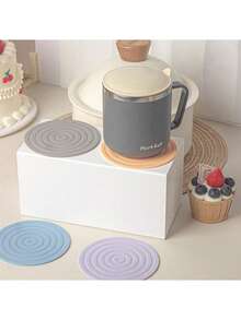 硅胶餐垫，北欧风家居隔热垫，圆形餐具垫，螺旋图案 - 彩色 - 查看 4