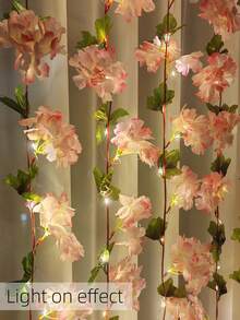 1串20灯粉色人造樱花灯，适用于婴儿房装饰、客厅/卧室、婚礼、家具装饰和节日派对氛围 - 多色1 - 查看 5