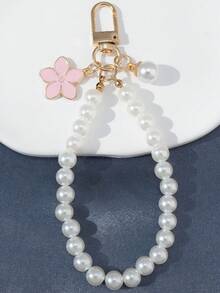 1pc Women's Faux Pearl Beaded Elegant Keychain, Suitable As Gift, Wallet, Backpack, Bag Charm, Car Accessories, Bag Pendant, Cute Goth Y2K Style