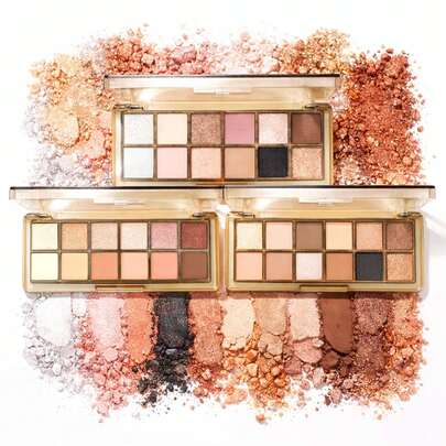 K'APEINE Paleta de sombras de ojos de 12 colores, con texturas mate y brillantes, tonos versátiles nude/rosa/marrón cálido, muy pigmentada, fácil de mezclar, sombra de ojos de larga duración, adecuada para maquillaje diario/de fiesta, paleta de maquillaje compacta